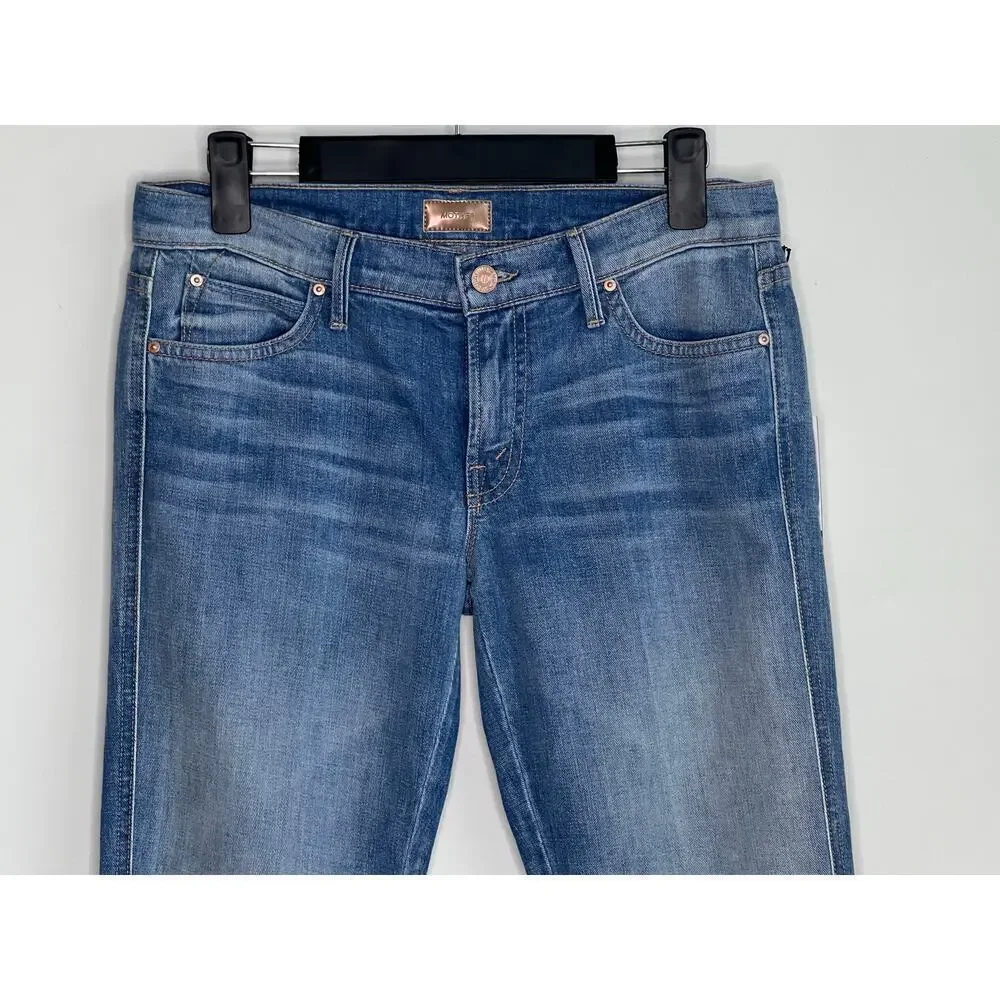 Mother The Rascal Mid Rise Denim Crop Jeans Tickle Fights & Barbeques 26 NWT